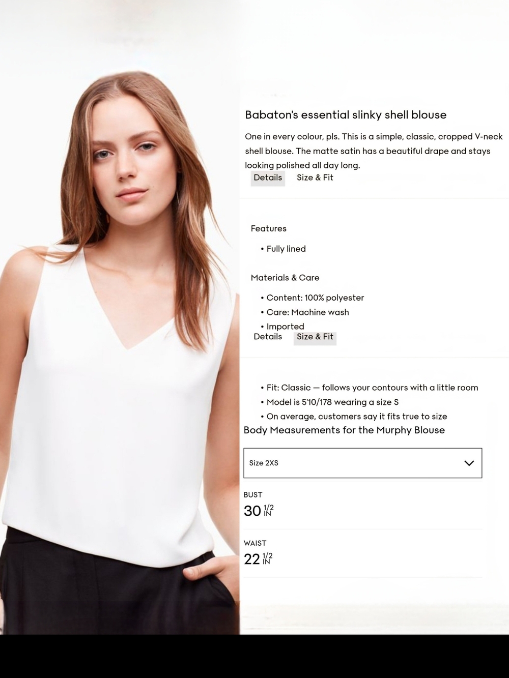 Aritzia Babaton Murphy White Sleeveless Chiffon Blouse Top - Picture 14 of 16